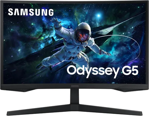 Samsung 27-pulgadas Odyssey G55C Serie QHD 1000R Monitor de juegos curvado, 1ms(MPRT), HDR10, 165Hz, AMD Radeon FreeSync, Cuidado de los ojos,