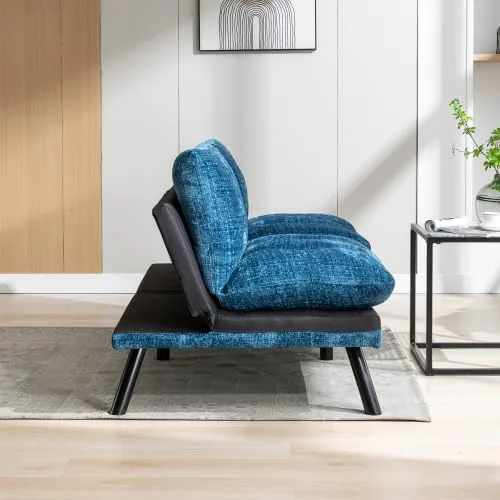 Vista 7 de anwickjeff Sofá cama futón, sofá convertible moderno, sofá biplaza plegable, sofás de futón transpirables para espacios pequeños compactos