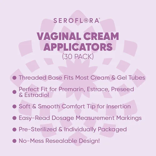 Vista 5 de Seroflora Aplicadores de crema vaginal desechables – Se adapta a premarin, estrace, presembrado y la mayoría de geles de venta libre, lubricantes