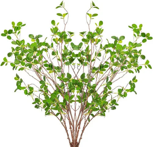 Vista 8 de SzJias Ramas artificiales para jarrón, ramas artificiales, tallos de plantas verdes para jarrón, ramas de árbol falso (3 ramas, 43.5 pulgadas/ramas)