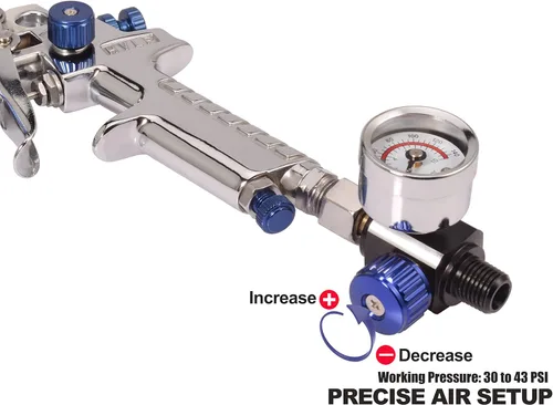 Vista 2 de Dynastus Pistola de pulverización de aire HVLP de 5 onzas para reparación de manchas, con regulador
