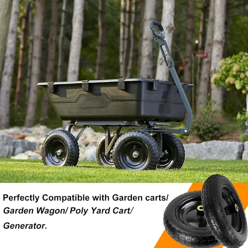 Vista 7 de Ruedas planas de repuesto de 13 pulgadas para neumáticos de carrito de jardín GOR, neumáticos sólidos 4.00-6 con rodamientos de 58 pulgadas, ruedas