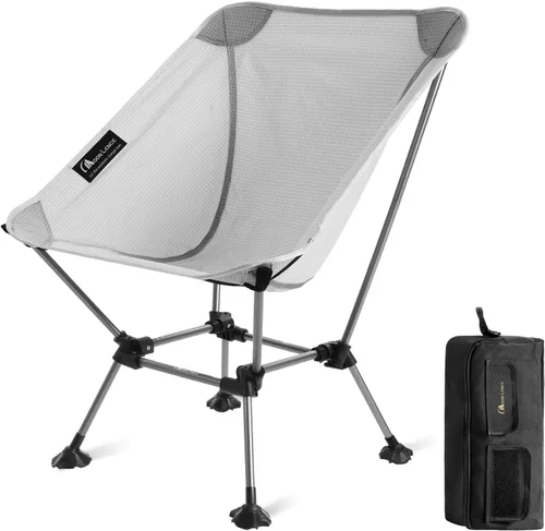 Vista 9 de MOON LENCE Sillas de camping plegables con respaldo alto, altura ajustable, asiento ampliado, para playa con pies antideslizantes (negro-Plus)