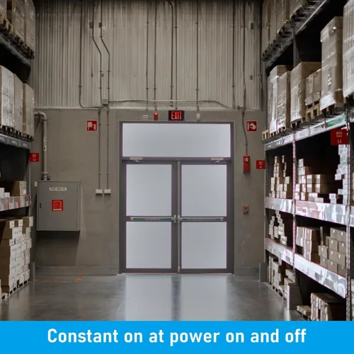 Vista 6 de LEONLITE Señal de salida LED roja, luz de salida de ubicación húmeda con batería de respaldo, certificación UL, iluminación de emergencia cableada