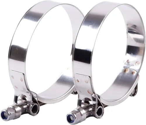 Vista 3 de 2 piezas de abrazaderas de acero inoxidable con perno en T, rango de abrazadera 1.4"-1.7" (36-44mm) para manguera de entrada turbo