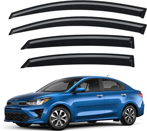 Vista 41 de YQAUTEC - Viseras para ventana, protectores contra la lluvia, compatibles con Subaru WRX 2015-2021, deflectores de viento para ventanas, viseras