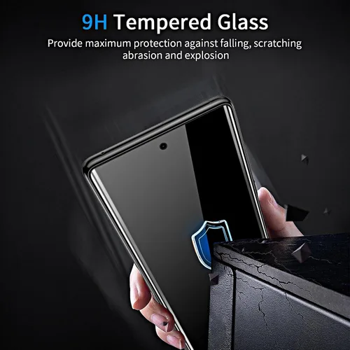 Vista 4 de Paquete de 2 + 2 protectores de pantalla de privacidad para Google Pixel 8, antiespía, película de vidrio templado 9H curvada 3D, resistente a