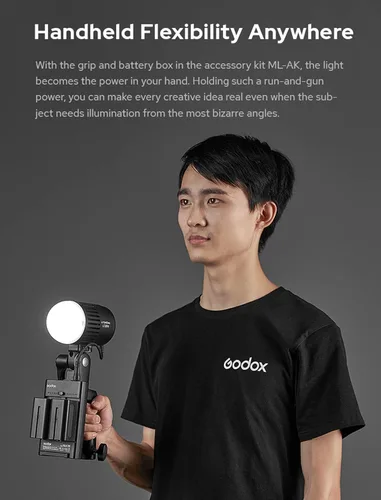 Vista 6 de Godox LC30Bi 3200K-5600K Litemons Bi-Color Luz LED de mesa, 25200LUX@1.6 ft, CRI 95+/TLCl 96+, 11 efectos de iluminación preestablecidos FX