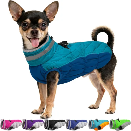 Vista 57 de Chaqueta de invierno para perro, abrigo impermeable y reflectante, resistente al viento, ropa cálida para mascotas, cómoda ropa de forro polar