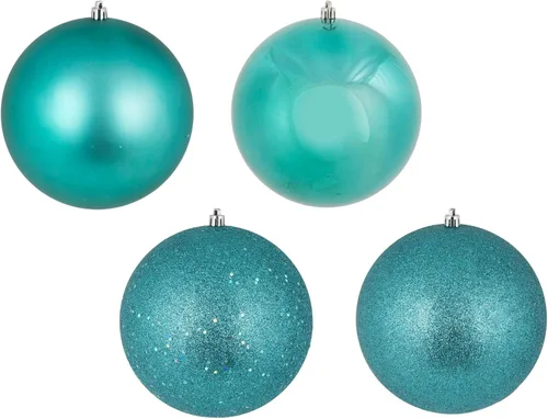 Vista 24 de Vickerman Adorno de bola de oro antiguo de 6 pulgadas con 4 acabados, 4 por caja