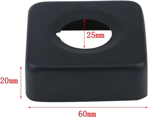 Vista 2 de Dnyta 2 piezas de 2.57 x 0.78 pulgadas (2.362 x 0.787 in) para brazo de ducha negro cubierta de cubierta cuadrada de acero inoxidable para brazos