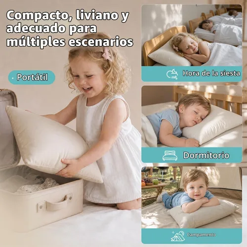 Vista 9 de Almohada orgánica con funda de almohada de dibujos animados - 16x22 Almohada para niños con funda de 100% algodón orgánico, almohada juvenil
