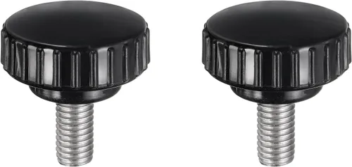 Vista 50 de uxcell 2 perillas de sujeción moleteadas M6 x 0.394 in métricas de acero inoxidable 304 rosca macho tornillo de pulgar en tipo 1.181 in cabeza