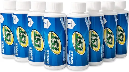 Camco TST - Tratamiento de inodoro con enzimas azules, sin formaldehído, descompone residuos y papel higiénico, seguro para tanque séptico, trata