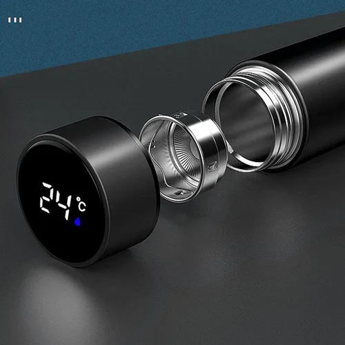 Vista 4 de NC inteligente de acero inoxidable termo pantalla de temperatura botella de agua inteligente frasco de vacío termos taza de café