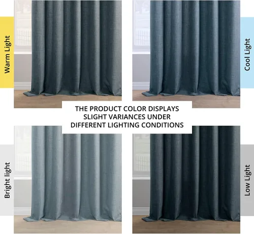 Vista 5 de HPD HALF PRICE DRAPES Cortinas de lino italiano para dormitorio y sala de estar, cortinas de oscurecimiento de habitación (1 panel), 50 pulgadas