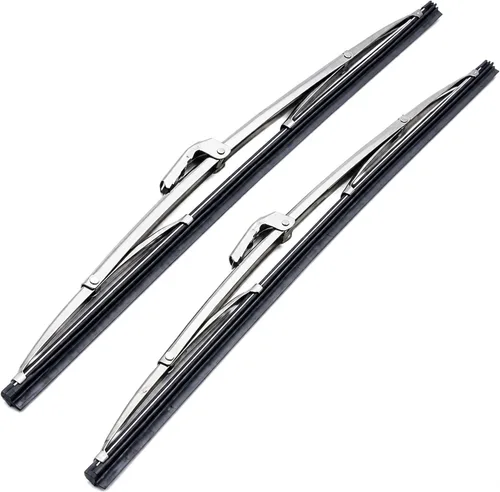 Par de limpiaparabrisas delantero de acero inoxidable pulido de 12 pulgadas, se adapta a muchos modelos clásicos de GM y Ford