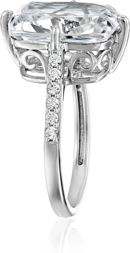 Vista 4 de Swarovski Anillo hecho con detalles de acentos de circonia Kim de celebridad chapado en plata bañado en platino