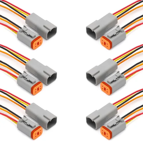 Vista 14 de Paquete de 6 conectores Deutsch DT de 2 pines, conectores eléctricos impermeables macho y hembra, arnés de cableado con cable de 16 AWG