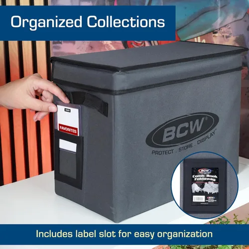 Vista 6 de BCW Caja de almacenamiento de cómics – 2 unidades Estuche plegable Cada uno se adapta a 125-150 libros de cómics con funda y tablero