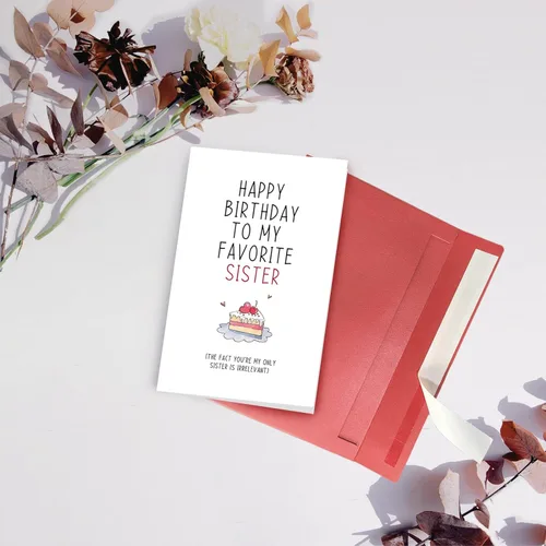 Vista 6 de Divertida tarjeta de cumpleaños para hermana, tarjeta de cumpleaños para hermana, tarjeta de cumpleaños para hermanos, tarjeta de feliz cumpleaños
