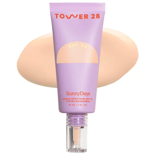 Vista 8 de Tower 28 Beauty SunnyDays SPF 30 Protector solar mineral tintado - Para piel sensible - Protección facial de amplio espectro UVA/UVB 2 en 1 + base