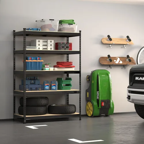 Vista 2 de PrimeZone Estantes de Almacenamiento Resistentes de 48" x 24" x 72" - Estantería de Almacenamiento de Garaje Ajustable de 5 Niveles, Unidad