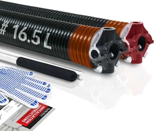 Par de resortes de torsión para puerta de garaje de 2 pulgadas con barras de bobinado antideslizantes y guantes, electroforesis de alta precisión