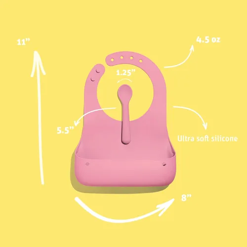 Vista 2 de Avanchy Baberos de silicona para bebé, impermeables, ajustables, sin BPA, juego unisex suave para niños pequeños con cuchara a juego