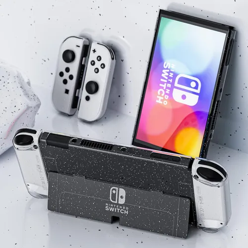 Vista 7 de Versión mejorada Funda transparente acoplable para Nintendo Switch OLED 2021, funda protectora FANPL para Switch OLED y controlador Joy Con, fuerte