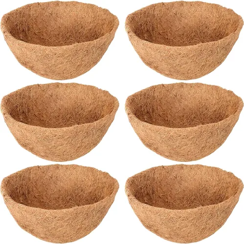 Vista 17 de Legigo Paquete de 3 cestas colgantes de 8 pulgadas de repuesto para cestas colgantes de coco, 100% natural, redondas, de fibra de coco y coco