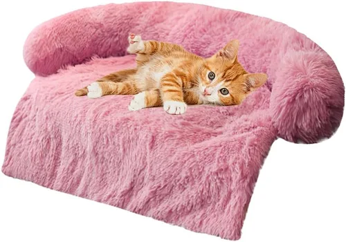 Vista 25 de Alfombrillas para Camas Tranquilas para Perros/Gatos, Almohadón Lavable y Extraíble para Perros, Funda de Sofá de Peluche de Pelo Largo