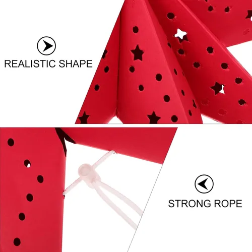 Vista 8 de HOMSFOU 2 unids Navidad papel estrella linterna pantalla 3D papel estrella colgante decoración estrella luz linterna de papel Navidad fiesta