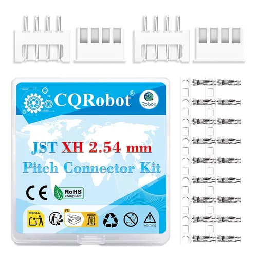 Vista 121 de CQRobot JST EL 4.5 mm de paso 2 pines conector electrónico IC macho, enchufes hembra carcasa y kit de terminales de crimpado en T macho/hembra. 50