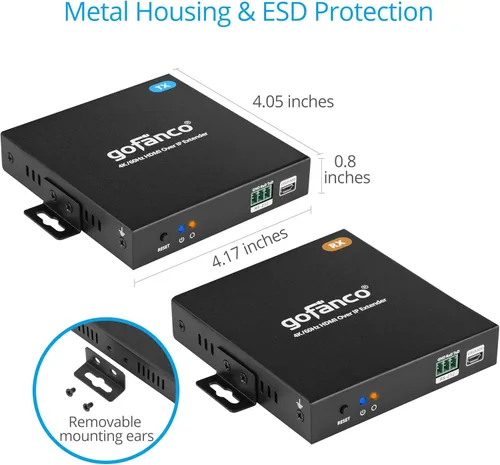 Vista 8 de gofanco Kit extensor HDMI 4K sobre IP – 4K @60Hz 444, 2K @60Hz, 328 pies/328.1 ft, 1 a 1 sobre CAT6/7, conmutador Ethernet Gigabit 1 a muchos a