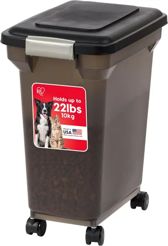 Vista 16 de IRIS USA Contenedor Hermético de Almacenamiento de Alimentos para Mascotas WeatherPro de 22 Libras / 28 Cuartos de Galón con Ruedas Removibles, Para