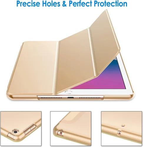 Vista 3 de JETech Funda para iPad de 10.2 pulgadas (modelo 2021/2020/2019, 9/8/7 generación), cubierta con activación/suspensión automática (beige)
