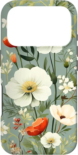 Vista 30 de Sage Green Flower Wildflower Pattern Floral Case for iPhone 16