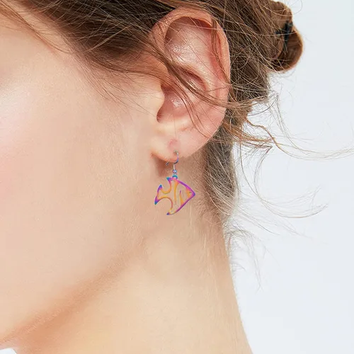 Vista 6 de 20 colgantes con temática oceánica de acero inoxidable con diseño de arco iris, dijes multicolor para hacer joyas, collares, aretes, pulseras