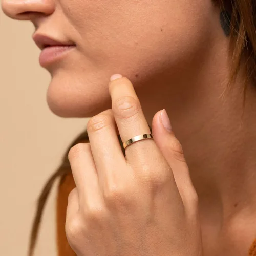 Vista 2 de NOKMIT Anillos rellenos de oro de 14 quilates de 18 pulgadas para mujeres y niñas, anillo de dedo para el pulgar, cúpula lisa, ajuste cómodo