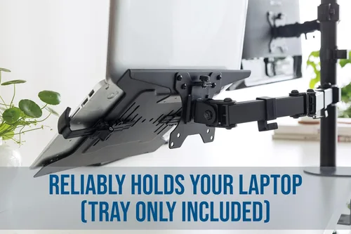 Vista 2 de MANHATTAN Bandeja de montaje Vesa para laptop, resistente y totalmente ajustable, se adapta a portátiles con ancho de hasta 17 pulgadas, soporte