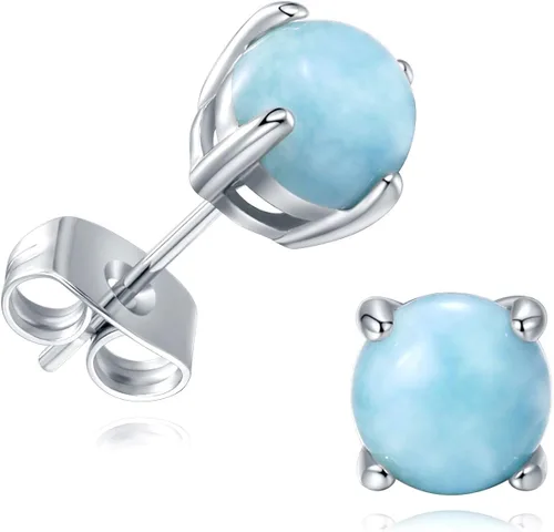 GEMSME 925 Sterling Silver Gemstone Stud Earrings Hypoallergenic Jewelry for Women