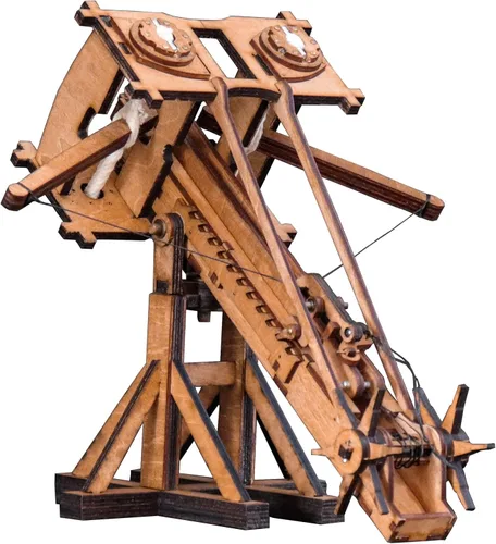 YAQUMW El MINI Roman Ballista Europa Medieval Siege Chariot Catapulta de madera DIY 3D Puzzles Modelos Kits STEM Proyectos Juguetes de mesa