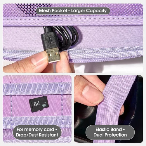 Vista 3 de Roseliya Hard Carrying Case for RG35XX H Retro Handheld Game Console, Game Travel Storage Holder with Mesh pocket and Accessory Pockets for