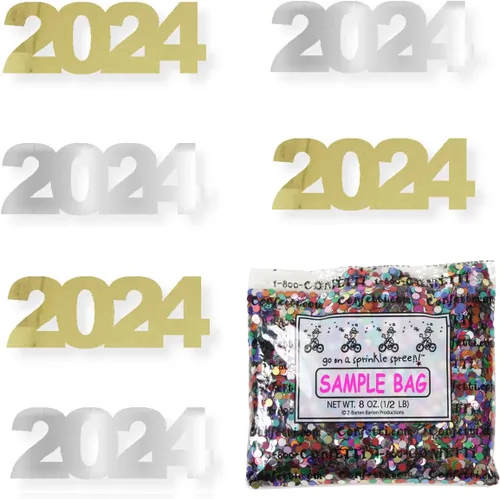 Vista 34 de Confetti Year 2024 Negro, Azul Royal Combo - 2 bolsas de media onza (1 oz)