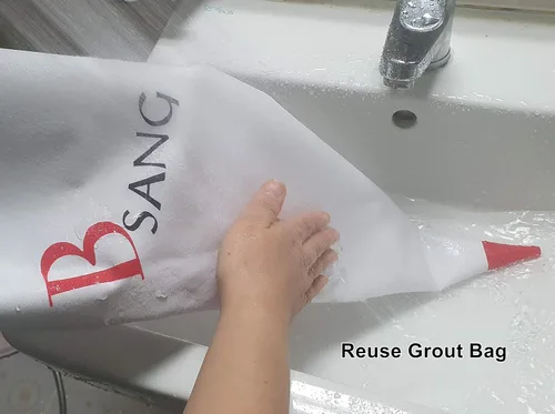 Vista 5 de Bolsa de mortero de mampostería para lechada de azulejos, 13 x 24 pulgadas, herramienta de tuberías de cemento de vinilo resistente, punta