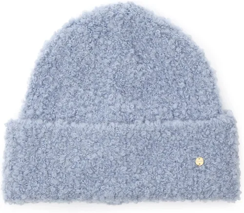 Vista 2 de UNDERCONTROL Gold Circle Label Unisex Otoño Invierno Boucle Lana Mixta Cálido Puños Rollup Beanie Corea Knit Skull Ski Sombrero