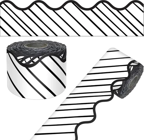 Vista 40 de Carson Dellosa Kind Vibes - 65 pies de bordes para tablón de anuncios de arcoíris, 1 rollo de ribete bohemio para pizarra rodante, corcho