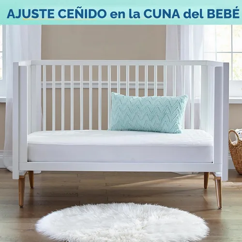 Vista 3 de Sealy Baby Colchón de cuna infantil de 2 etapas Plus ajuste de cama infantil, transpirable, resistente a las manchas, doble firmeza y ligero