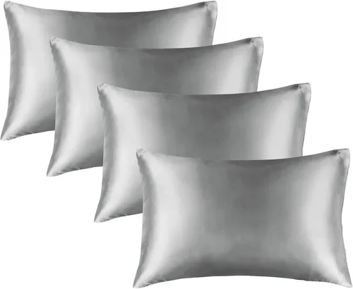 Vista 79 de BEDELITE Funda de almohada de satén para cabello y piel, súper suave y refrescante similar a las fundas de almohada de seda, paquete de 2 con cierre